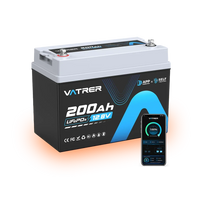 Vatrer 12V 200Ah Bluetooth LiFePO4 Self-Heated Lithium Battery 200A BMS