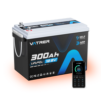 Vatrer 12V 300Ah LiFePO4 battery with self-heating and Bluetooth app