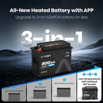 12V 300Ah self-heating lithium battery with app and low-temperature protection