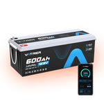 Vatrer 12V 600Ah Bluetooth lithium battery with self-heating and app monitoring