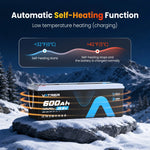 600Ah heated lithium battery with automatic self-heating for cold-weather charging